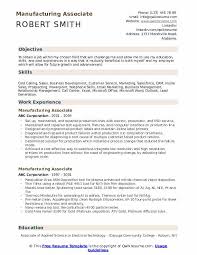 Manufacturing Associate Resume Samples Qwikresume