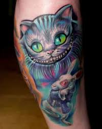 Crazy Cheshire Cat And Rabbit Tattoo Idea On Forearm Wonderland Tattoo Cheshire Cat Tattoo Bunny Tattoos