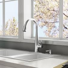 A straightforward cleanser container siphon is comprised of a few parts that cooperate to convey an exac. American Standard Lillian Single Handle Pull Down Sprayer Kitchen Faucet With Soap Dispenser In Stainless Steel 4144ssf The Home Depot Kitchen Faucet Traditional Kitchen Faucets Kitchen Handles