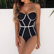 Black And White One Piece Bathing Suit Cute Flattering Structured One Piece For Small Chest For Teens Slimming Black And One Piece Swimsuit Slimming One Piece Swimsuit Flattering Swimsuits For Teens