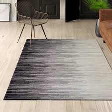 Black And White Striped Area Rug 5x7 Colunga Black Gray Abstract Area Rug Reviews Joss Main In 2020 Black Rug Grey Area Rug Minimalist Rugs