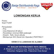 Bagi yang ingin copas artikel loker cirebon harap cantumkan link sumber dari loker cirebon, karena kami sudah berbentuk perusahaan (cv. Lowongan Kerja Pt Banjar Distribusindo Raya Wings Lowongan Kerja Terbaru Indonesia 2021