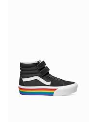 Black And Rainbow Vans Vans Black Sk8 Hi V Rainbow Platform Sneaker Platform Sneakers Sneakers Vans