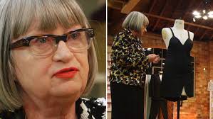 Sewing Bee judge Esme Young inspects finalists' evening wear