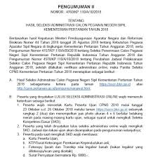 Check spelling or type a new query. Jadwal Dan Lokasi Tes Skd Cpns Kementan 2018 Peserta Lulus Seleksi Administrasi Sscn Tipssehatcantik Com