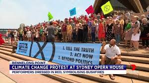 Sydney opera house's forecourt is one of the world's most spectacular outdoor performance spaces and offers the largest capacity of any opera house venue. 7news Sydney Climate Change Protesters Stage Performance Outside Sydney Opera House Facebook
