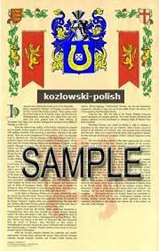 This name is a derivative of the word koza which means. Kozlowski Polish Armorial Name History Coat Of Arms Family Crest Gift 8 5x11