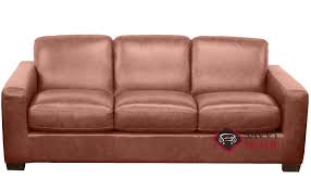 Sectionals, sectional sofas & couches. Quick Ship Rubicon B534 Leather Sleeper Sofas Queen In Rustic Saddle By Natuzzi With Fast Shipping Savvyhomestore Com