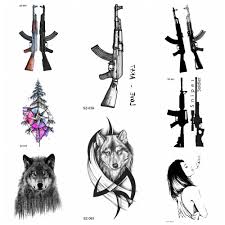 There is much debate over the idea of pirates being tattooed or not, though we know sailor tattoos have been around for a very long time. Buy 1pc Black Ak Gun Temporary Tattoo Men Fake Triangle Arm Tatoo Sniper Akm Ak47 M416 At Affordable Prices Free Shipping Real Reviews With Photos Joom