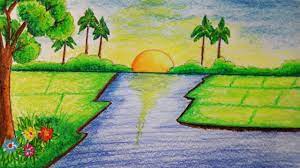 How To Draw River Scenery.step By Step(Easy Draw) - Youtube
