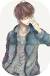 Handsome Anime Boy With Brown Hair And Blue Eyes