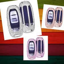 Handmade Bling Diamond Audi Keychain Car Key Cover For Audi S5 Crystal Premium Aluminum Remote Key Fob Cover New Audi S5 Ke Car Bling Car Accesories Audi S5