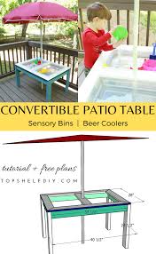 Diy Convertible Sand And Water Table With Beer Cooler Option In 2020 Sand And Water Table Sand And Water Beer Cooler