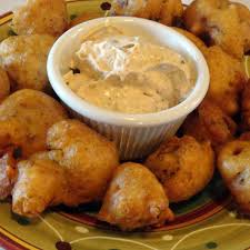 Deep Fried Onion Balls With Cajun Ranch Sauce Fair Food Recipes Cajun Ranch Sauce Recipes