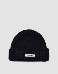 Black And White Beanie Off White Beanie In Black White Beanies White Accessories Black Beanie