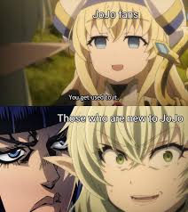 This Taste It S Of Fear Elf Archer You Get Used To It Anime Memes Funny Anime Funny Jojo Bizzare Adventure