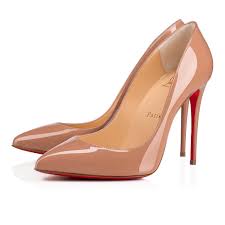 Pigalle Follies 100 Nude Patent Leather Women Shoes Christian Louboutin