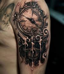 .a skull covered with feathers on an eye, 2 pistols above pointing at each other. Cool Tattoos Wild Country Fine Arts