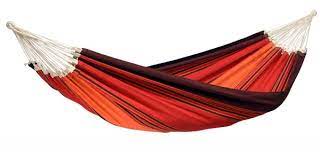 Woven of cotton, each end features rows of macramé. Amazonas Family Hammock Paradiso Terracotta Abhaengen