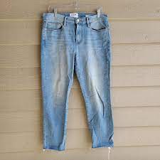 $249 FRAME Le Boy Raw Hem Jeans in Pamder End, Womens Size 30 | eBay