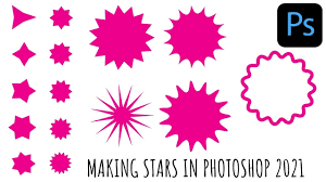Photoshop 2021 - Making Stars - Using Custom Shapes & Polygon - Youtube