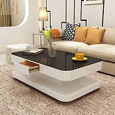 Mecor Coffee Table Design Modern High Gloss White Table For Living Room Furniture Amazon Co Uk K Living Room Table Center Table Living Room Sofa Table Design