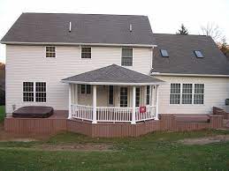 Back Deck Designs Open Porch With Hip Roof Covered Porches Photo Gallery Archadeck Porch Roof Styles Back Porch Designs Roof Architecture