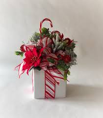 Christmas Flower Arrangement Peppermint Striped Floral Etsy Christmas Flower Arrangements Diy Christmas Flower Arrangements Christmas Floral Arrangements Diy