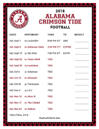 The 2018 crimson tide had spring practice from april 2018. Printable 2018 Alabama Crimson Tide Football Schedule