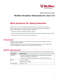 This feature allows you to download the latest dat files, scanning. Mcafee Virusscan Enterprise For Linux 2 0 Best Practices Guide Manualzz