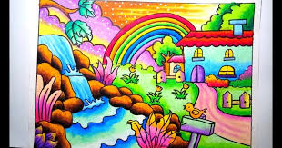 Gambar pemandangan air terjun yang belum diwarnai via gambarpemandanganpictur.blogspot.com. 35 Penting Pemandangan Air Terjun Dengan Crayon Pemandangan Pantai