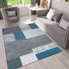 Nos tapis de salon pas chers sont à portée. Vimoda Designer Tapis Poils Courts En Turquoise Bleu Gris Et Blanc A Carreaux Aspect Facile D Entretien Dimen Tapis Salon Gris Decoration Maison Tapis A Motifs