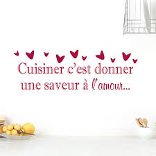 La cuisine française est riche et variée : Sticker Mural Cuisiner Saveur Citation
