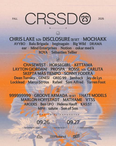 CRSSD Festival 2026 Lineup Revealed With Exciting Chris Lake B2B Set -  iwantedm