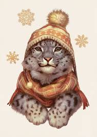 Beanie Weather An Art Print By Johanna Tarkela Cat Art Animal Art Big Cats Art