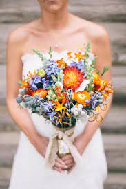 Wedding bouquets orange and purple. Purple Orange And Yellow Wedding Bouquet