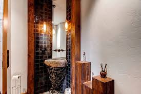 powder room corner bathroom sink rustic