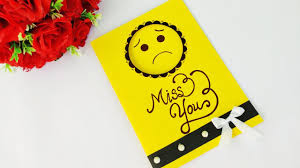 Handmade blank card, can be personalised and sent direct. How To Make Miss You Greeting Card Diy Greeting Cards For Miss You Queen S Home Youtube