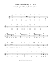 Ub40 Can T Help Falling In Love Sheet Music And Printable Pdf Music Notes Piano Sheet Music Free Cant Help Falling In Love Sheet Music