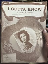 Wanda Jackson Fan Club - Sheet music for I Gotta Know - considered to be  the first Rock & Roll song by a female singer (Wanda Jackson) was also  written by a