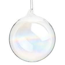Petite attention qui ne laisse pas indifférent. Boule De Noel Verre Irisee Vessiere Cristaux