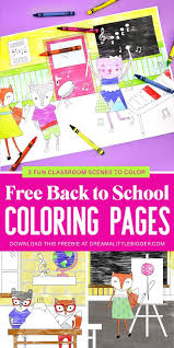 Autumn school for kids printable colouring page. Back To School Coloring Pages Printable Dream A Little Bigger