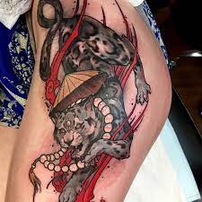 Dynamic Neo Japanese Tattoos By Akos Tattoo Styles Japanese Tattoo Women Leopard Tattoos