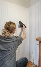 Oh yeah, i've been at it again with the beadboard wallpaper and have totally transformed that blah 70's bath into a beautiful coastal inspired space. How To Install Beadboard Wallpaper In A Bathroom