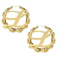 Initial Bamboo Earrings 70mm Sassy Tingz101