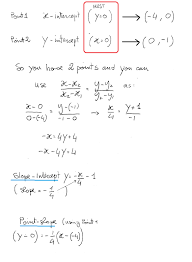 Therefore, the slope of the line is δ y δ x, or the change in y over the change in x. How Do You Write The Equation Of A Line In Point Slope Form And Slope Intercept Form That Has An X Intercept Of 4 And A Y Intercept Of 1 Socratic