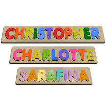 Our wooden name puzzles and personalised jigsaw puzzles really do combine education with good times. Wood Name Puzzle Personalized Christening Gift For Kids Etsy Name Puzzle Name Puzzles Bubble Fonts