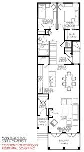 The kitchen features a breakfast bar, pantry, and pr. 2 Storey Narrow House Plans Google Search Narrow House Plans Narrow Lot House Plans Narrow House