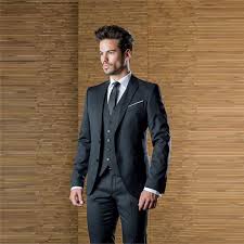 Mens 2 button slim fit wool suit with double breasted vest in hunter green. Handsome Charcoal Custom Mens Wedding Suits Peaked Lapel Slim Fit Grooms Tuxedo Three Pieces Business Suit Jacket Pants Vest Tailor Made Suits Aliexpress