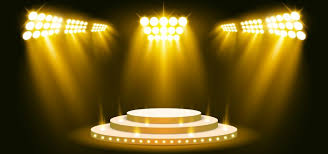 Yellow Stage Lighting Background With Spotlight Vector Illustration Stage Lighting Vector Illustration Lights Background